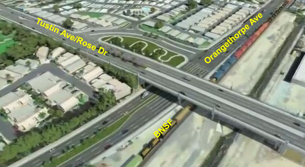 Tustin Avenue/Rose Drive Overcrossing Map